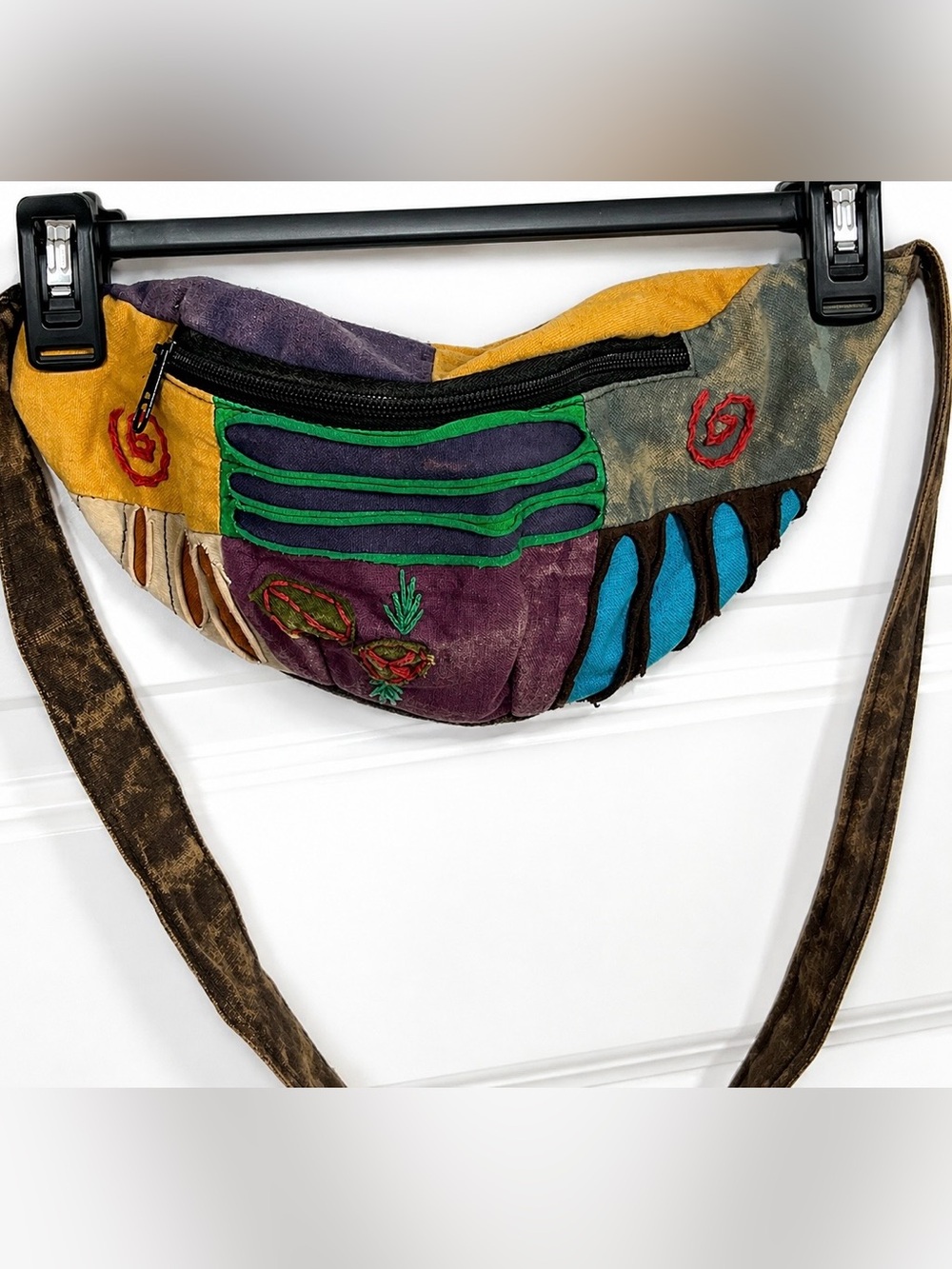 Earthbound Patchwork Fanny Pack Boho Festival Hippie Belt Bag Nepal Cotton